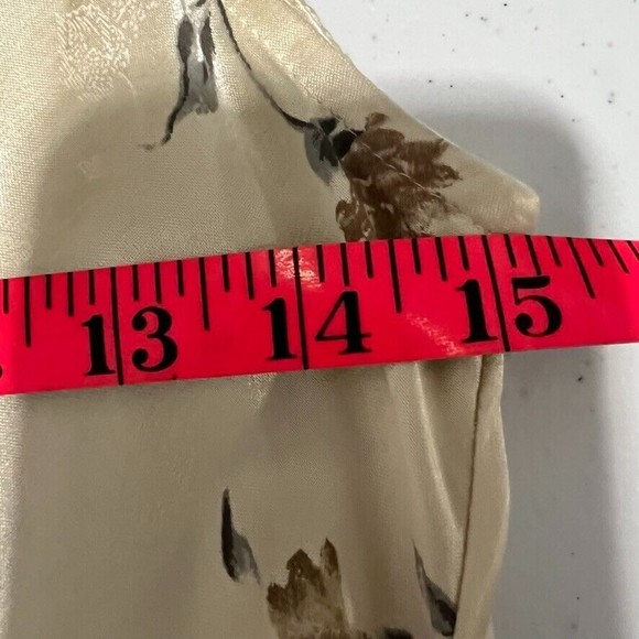 1990s Classic Silky Floral Brocade Sleeveless Dress-Back Button Key Hole Closure - Picture 11 of 13